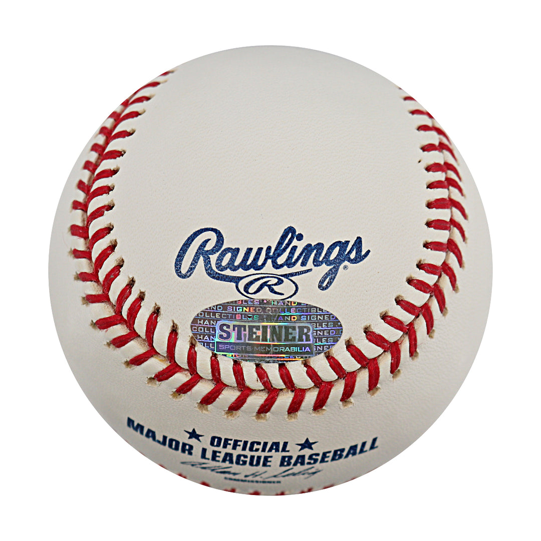 Phil Hughes New York Yankees Autographed OMLB Baseball MLB / Steiner COA