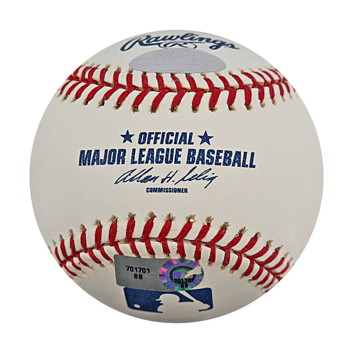 Phil Hughes New York Yankees Autographed OMLB Baseball MLB / Steiner COA
