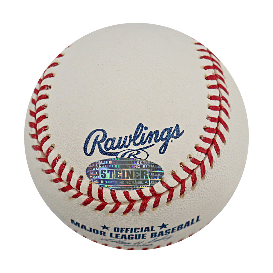 Phil Hughes New York Yankees Autographed OMLB Baseball MLB / Steiner COA