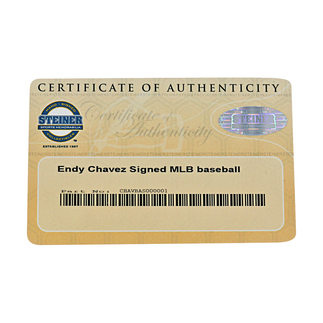 Endy Chavez Expos Mets Autographed OMLB Baseball Steiner COA