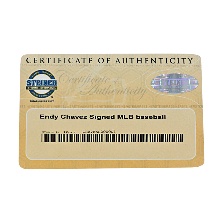 Endy Chavez Expos Mets Autographed OMLB Baseball Steiner COA