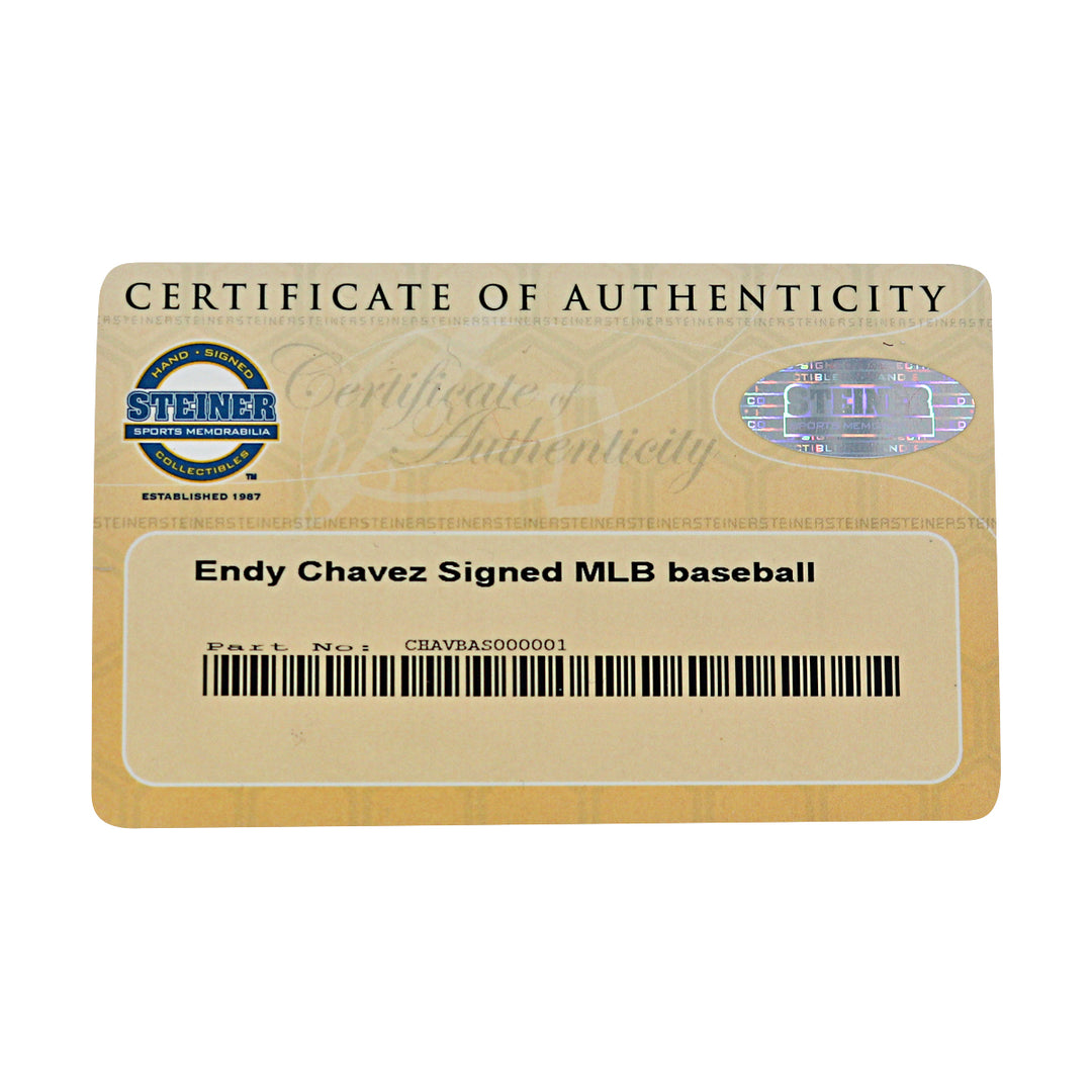 Endy Chavez Expos Mets Autographed OMLB Baseball Steiner COA