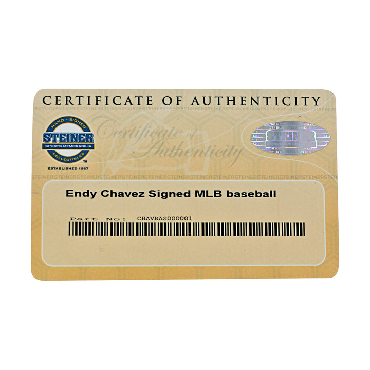 Endy Chavez Expos Mets Autographed OMLB Baseball Steiner COA
