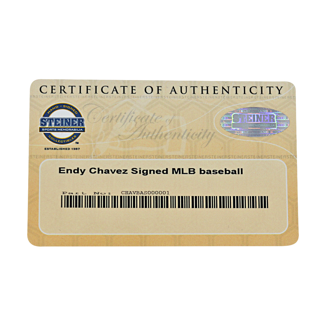 Endy Chavez Expos Mets Autographed OMLB Baseball Steiner COA