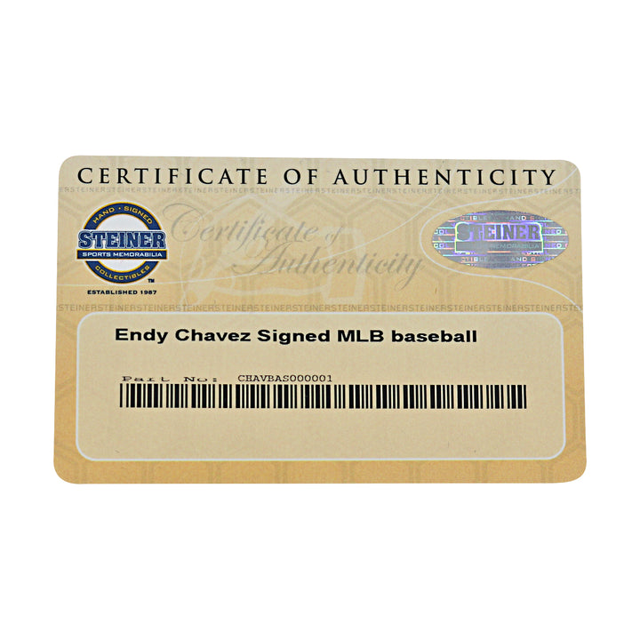 Endy Chavez Expos Mets Autographed OMLB Baseball Steiner COA