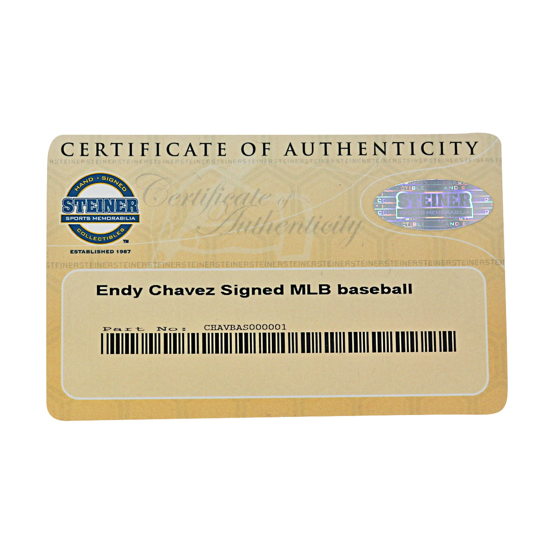 Endy Chavez Expos Mets Autographed OMLB Baseball Steiner COA
