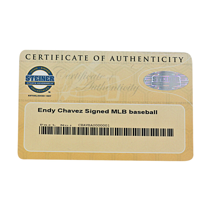 Endy Chavez Expos Mets Autographed OMLB Baseball Steiner COA