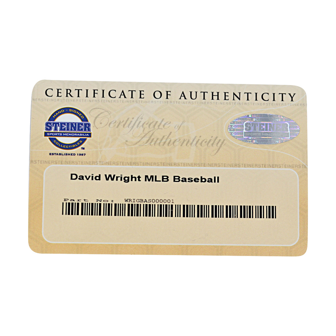 David Wright New York Mets Autographed OMLB Baseball Steiner COA