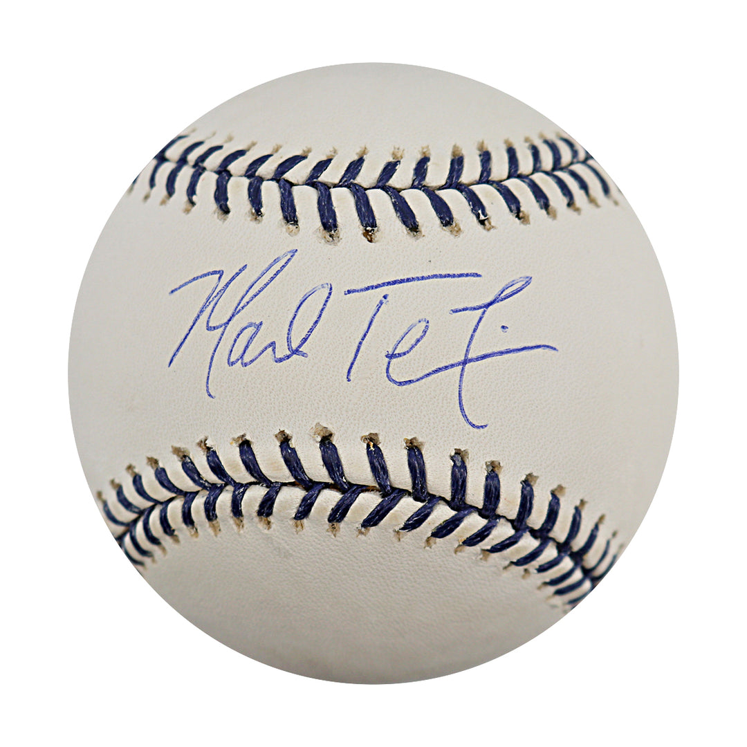 Mark Teixeira New York Yankees Autographed Steiner Sports Blue Lace Baseball Steiner COA