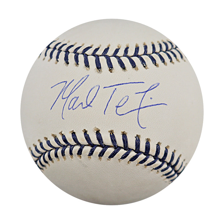 Mark Teixeira New York Yankees Autographed Steiner Sports Blue Lace Baseball Steiner COA