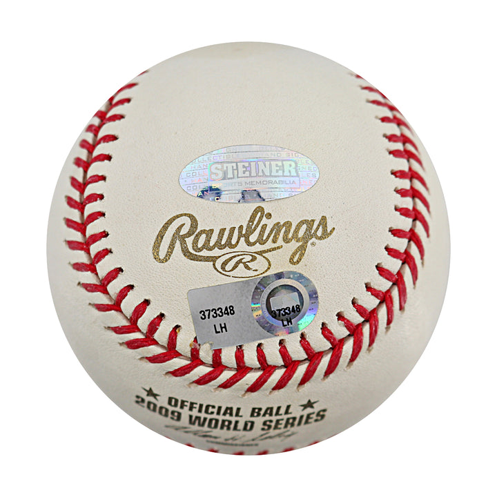 Nick Swisher New York Yankees Autographed 2009 World Series Logo Baseball MLB / Steiner COA
