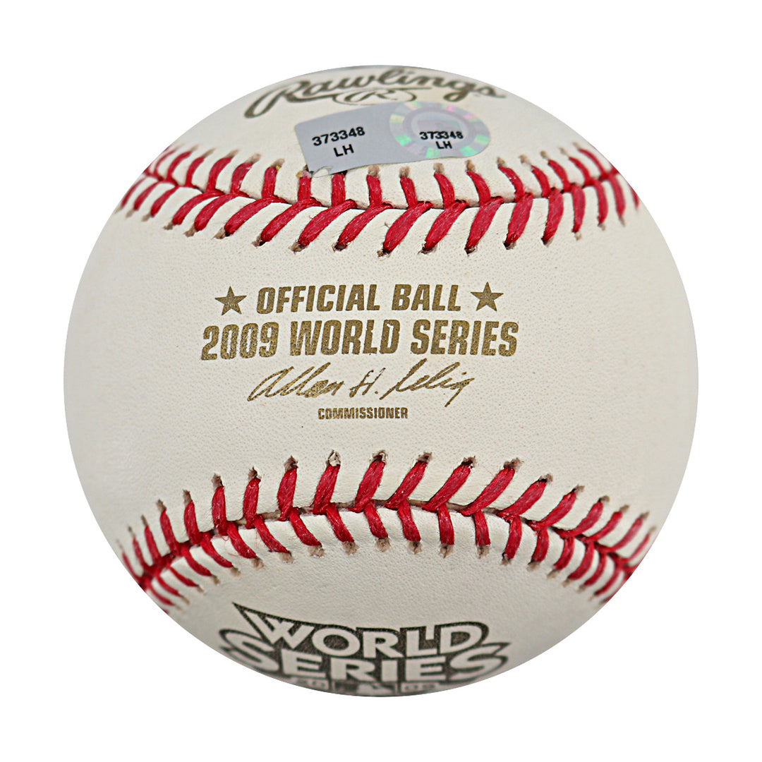 Nick Swisher New York Yankees Autographed 2009 World Series Logo Baseball MLB / Steiner COA