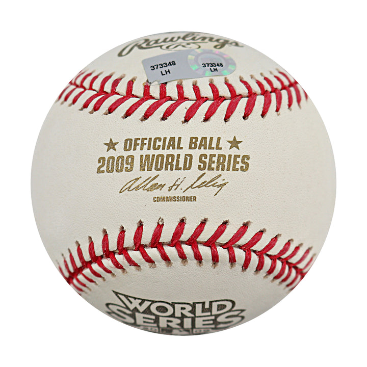 Nick Swisher New York Yankees Autographed 2009 World Series Logo Baseball MLB / Steiner COA