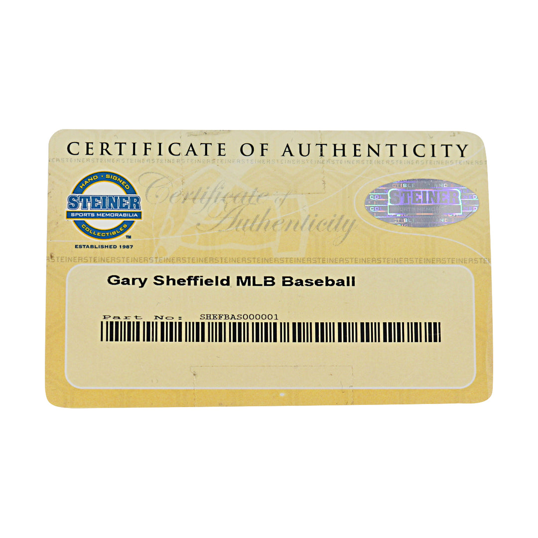 Gary Sheffield Marlins Yankees Mets Autographed Inscribed Steiner Sports Baseball Steiner COA