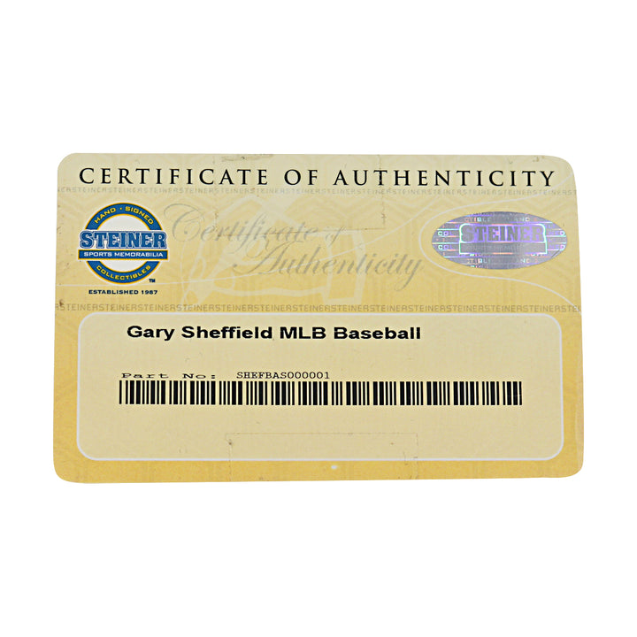 Gary Sheffield Marlins Yankees Mets Autographed Inscribed Steiner Sports Baseball Steiner COA