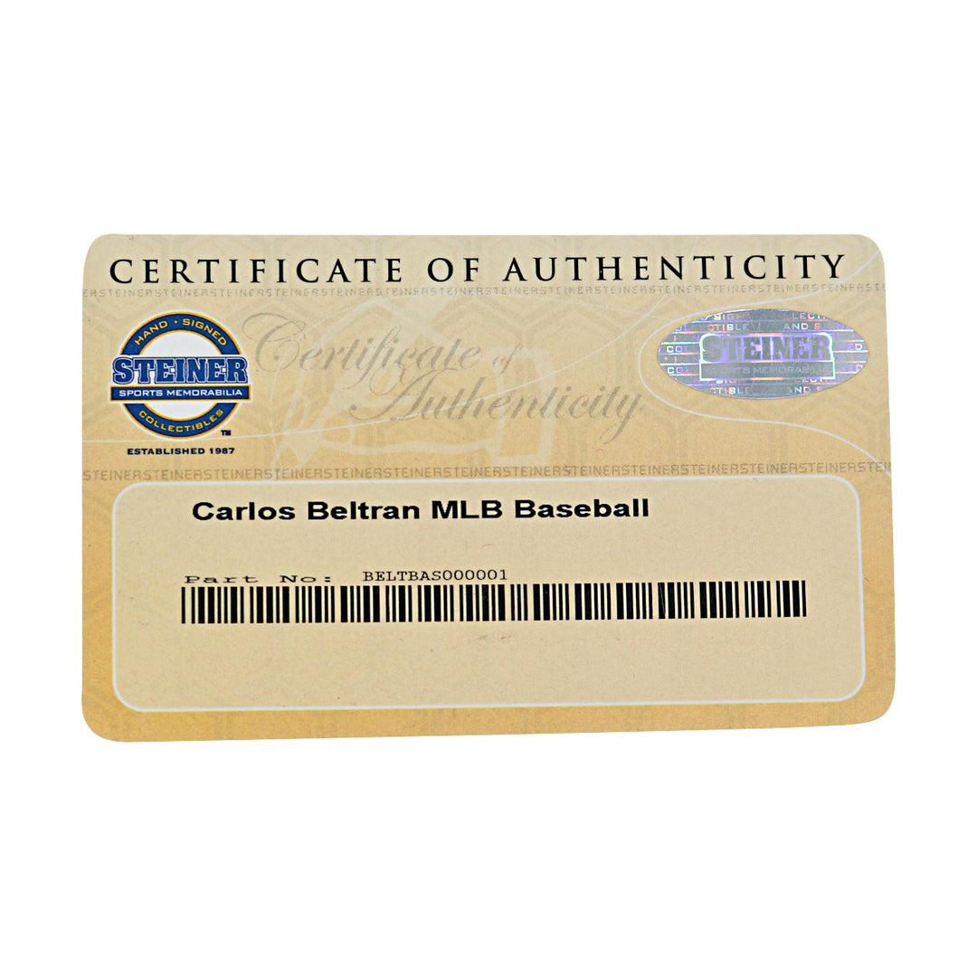 Carlos Beltran Mets Yankees Royals Astros Autographed OMLB Baseball Steiner COA