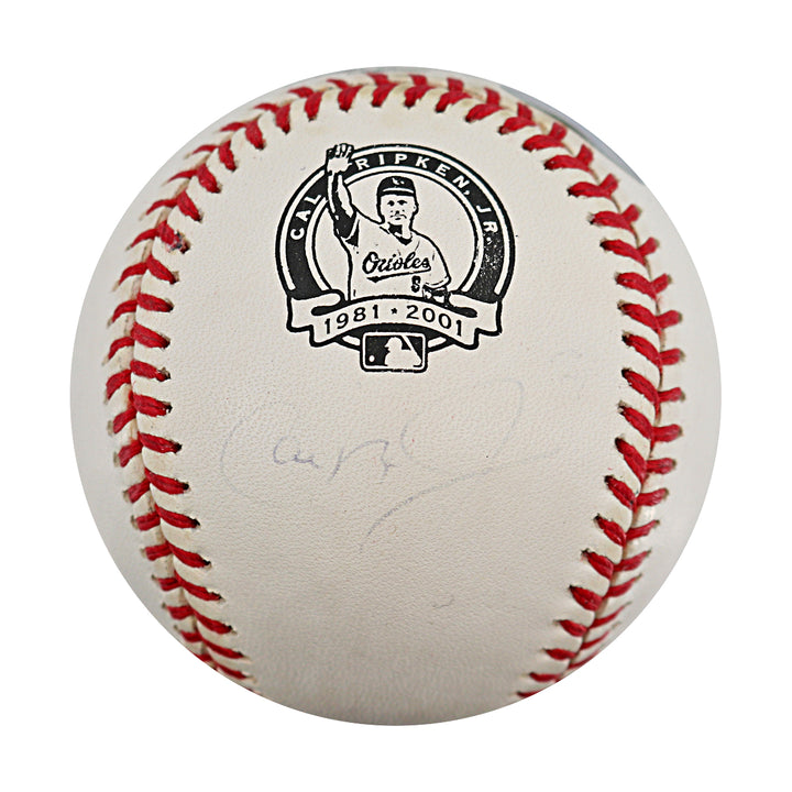 Cal Ripken Jr Baltimore Orioles Autographed Retirement Logo Baseball Steiner COA
