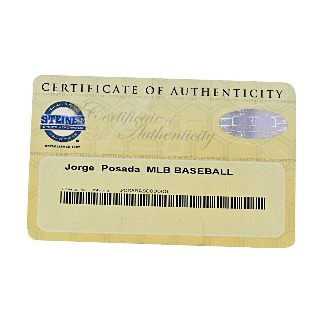 Jorge Posada New York Yankees Autographed OMLB Baseball MLB / Steiner COA