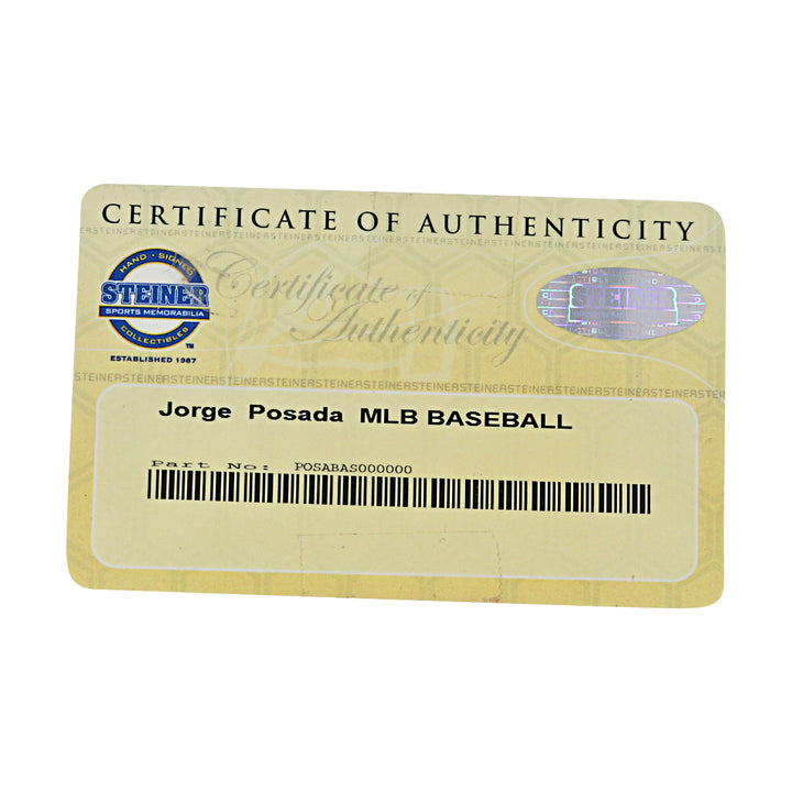 Jorge Posada New York Yankees Autographed OMLB Baseball MLB / Steiner COA