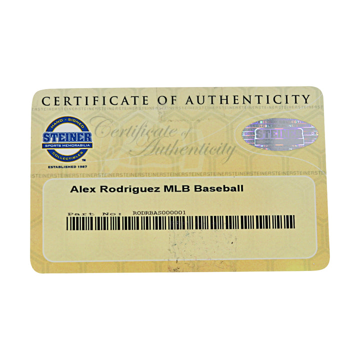Alex Rodriguez Yankees Mariners Rangers Autographed OMLB Baseball Steiner COA