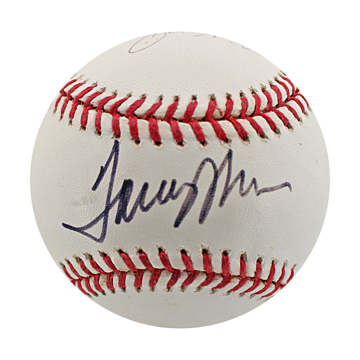 Tommy John Roy White Mickey Rivers Yankees Autographed OMLB Baseball JSA COA