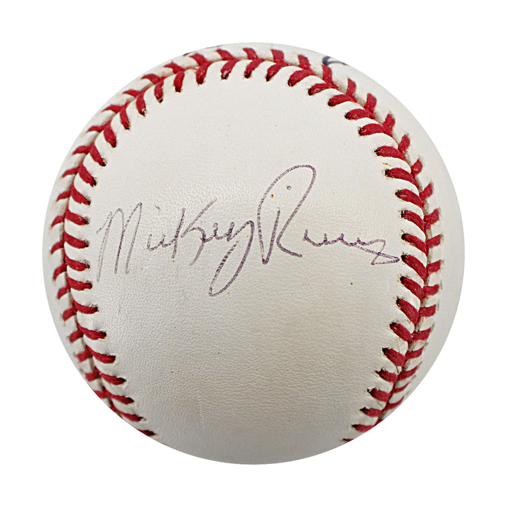 Tommy John Roy White Mickey Rivers Yankees Autographed OMLB Baseball JSA COA
