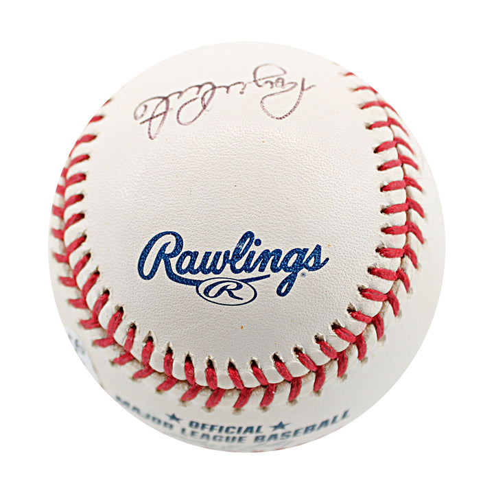 Tommy John Roy White Mickey Rivers Yankees Autographed OMLB Baseball JSA COA