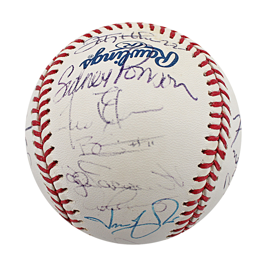 Jeter Rodriguez 2008 New York Yankees Multi Signed Yankee Stadium Final Season Logo Baseball 26 Autos JSA LOA