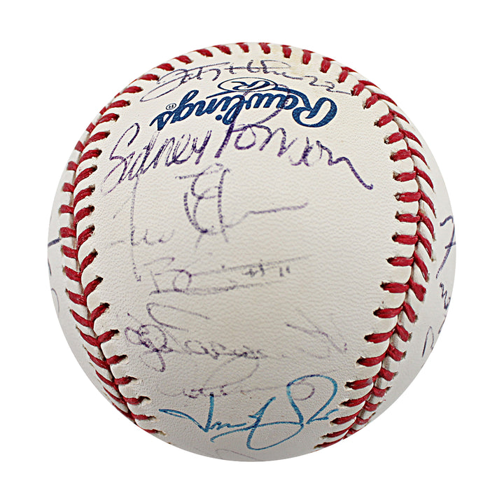 Jeter Rodriguez 2008 New York Yankees Multi Signed Yankee Stadium Final Season Logo Baseball 26 Autos JSA LOA