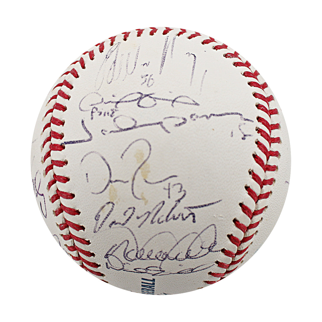Jeter Rodriguez 2008 New York Yankees Multi Signed Yankee Stadium Final Season Logo Baseball 26 Autos JSA LOA