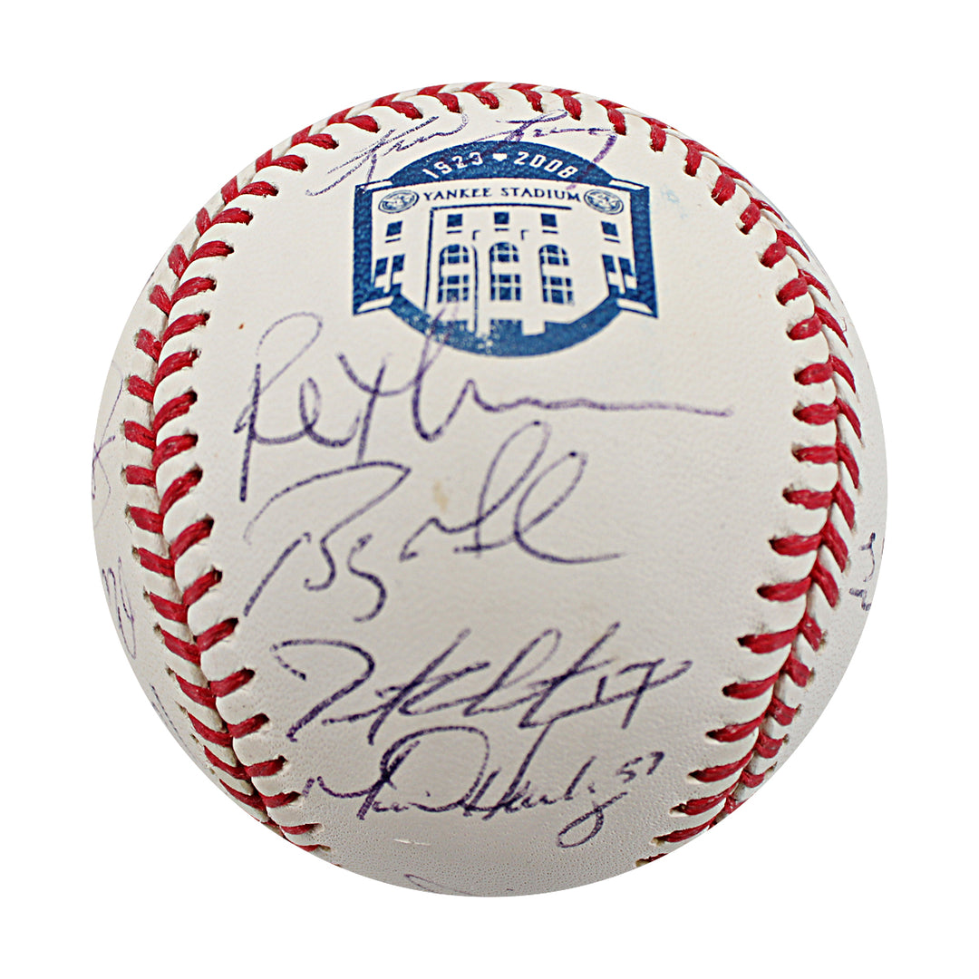 Jeter Rodriguez 2008 New York Yankees Multi Signed Yankee Stadium Final Season Logo Baseball 26 Autos JSA LOA