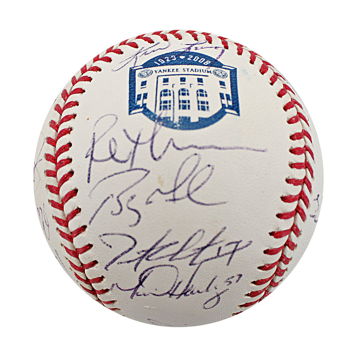 Jeter Rodriguez 2008 New York Yankees Multi Signed Yankee Stadium Final Season Logo Baseball 26 Autos JSA LOA