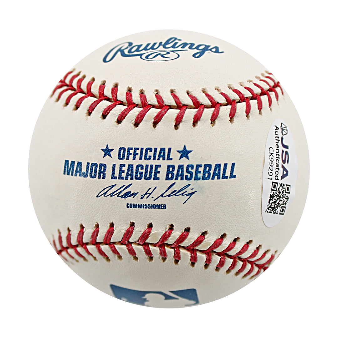 Luis Sojo New York Yankees Autographed OMLB Baseball JSA COA