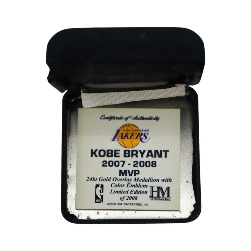 Kobe Byrant Los Angeles Lakers Highland Mint 08 MVP 24K Gold Overlay Coin LE 344/2008