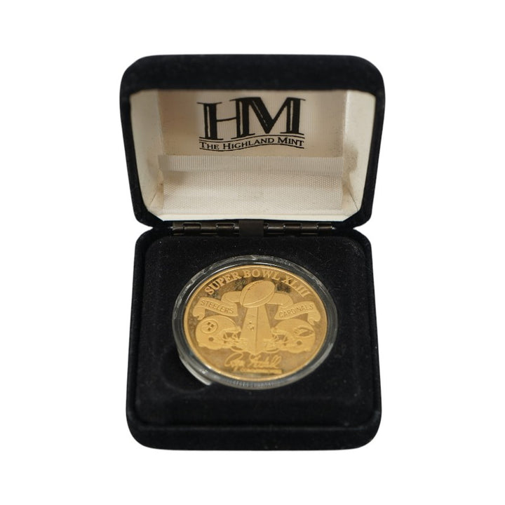 Pittsburgh Steelers vs. Arizona Cardinals Championship 2.1.08 Highland Mint 24 K Gold Overlay Coin LE 2750/10,000