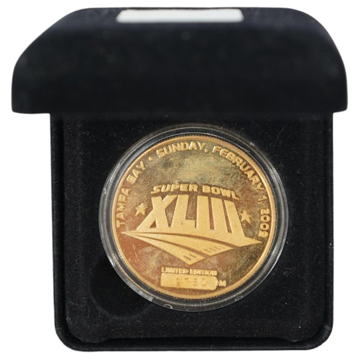 Pittsburgh Steelers vs. Arizona Cardinals Championship 2.1.08 Highland Mint 24 K Gold Overlay Coin LE 2750/10,000