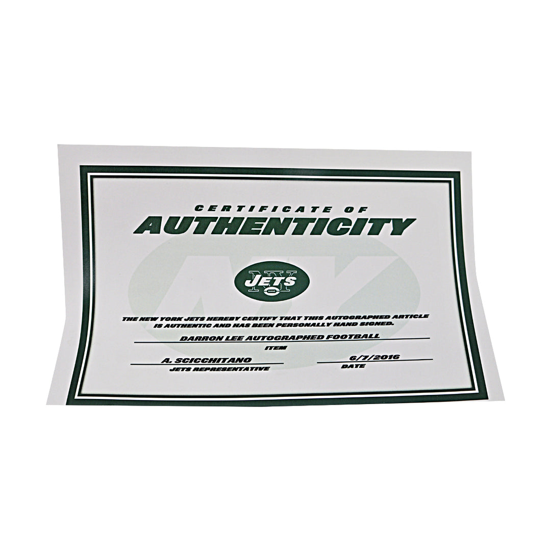 Darron Lee New York Jets Autographed White Panel Football NY Jets COA