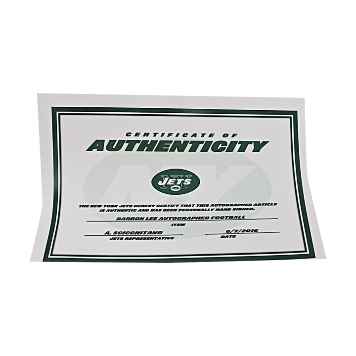 Darron Lee New York Jets Autographed White Panel Football NY Jets COA