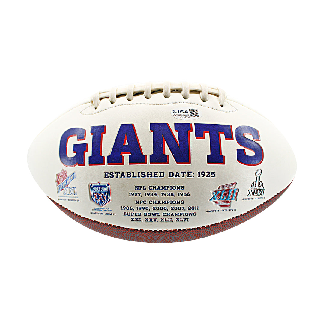 Saquon Barkley New York Giants Autographed White Panel Football JSA COA