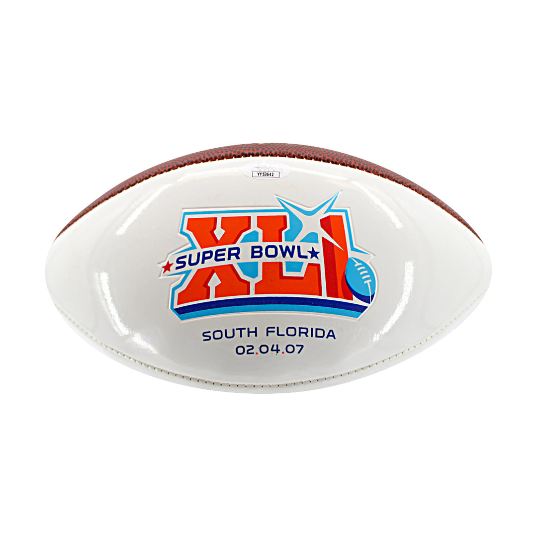 Peyton Manning Indianapolis Colts Autographed Super Bowl XLI White Panel Football JSA LOA