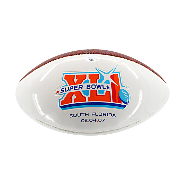 Peyton Manning Indianapolis Colts Autographed Super Bowl XLI White Panel Football JSA LOA