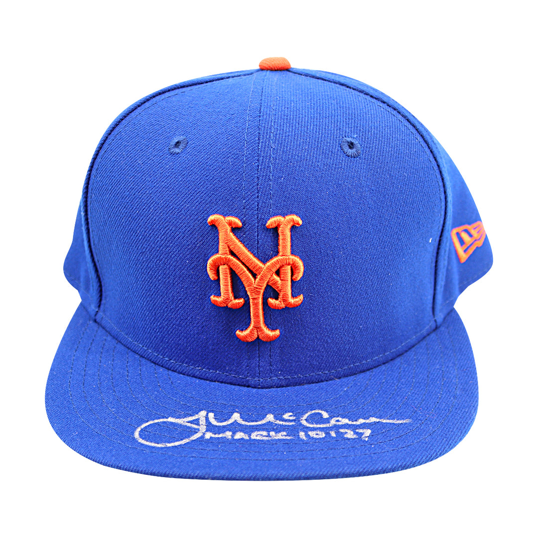 James McCann New York Mets Autographed Inscribed New Era Baseball Hat MLB Auth