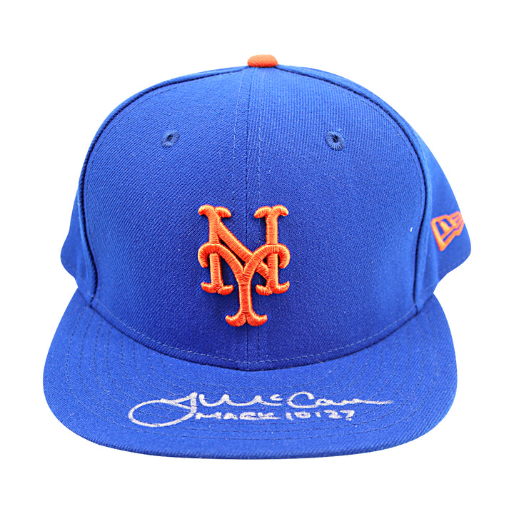 James McCann New York Mets Autographed Inscribed New Era Baseball Hat MLB Auth