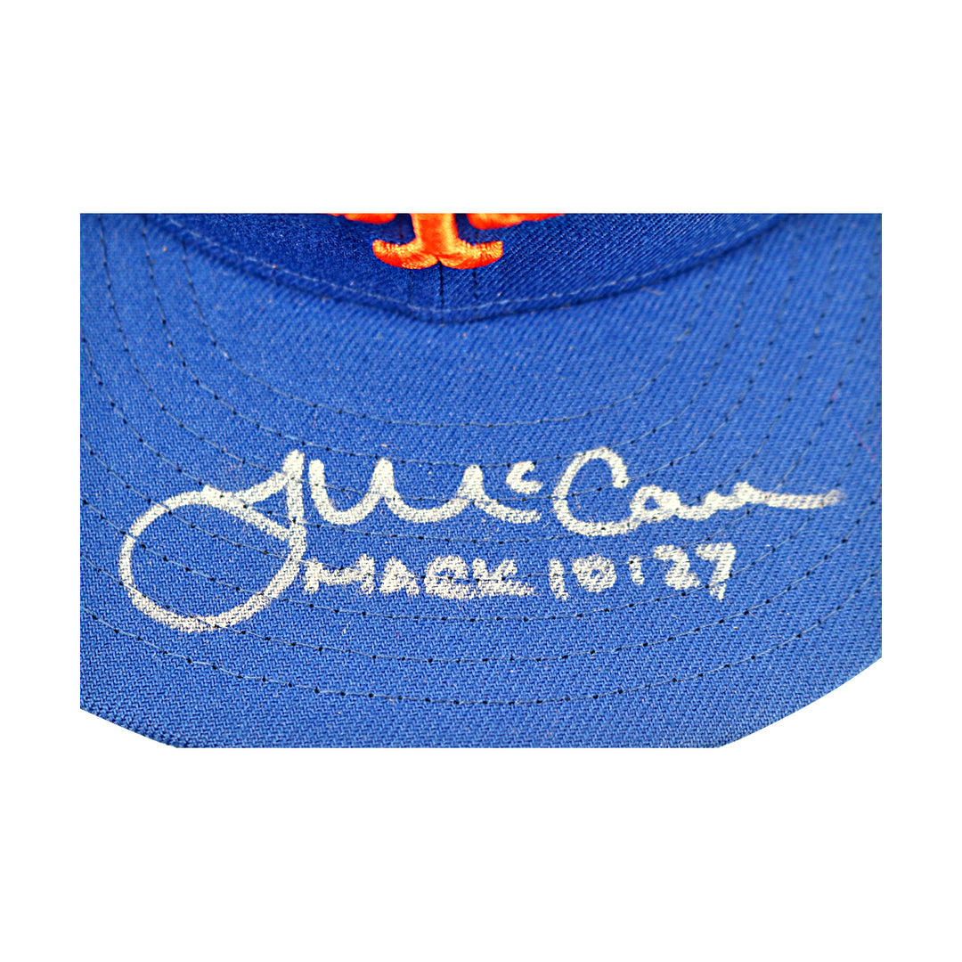 James McCann New York Mets Autographed Inscribed New Era Baseball Hat MLB Auth