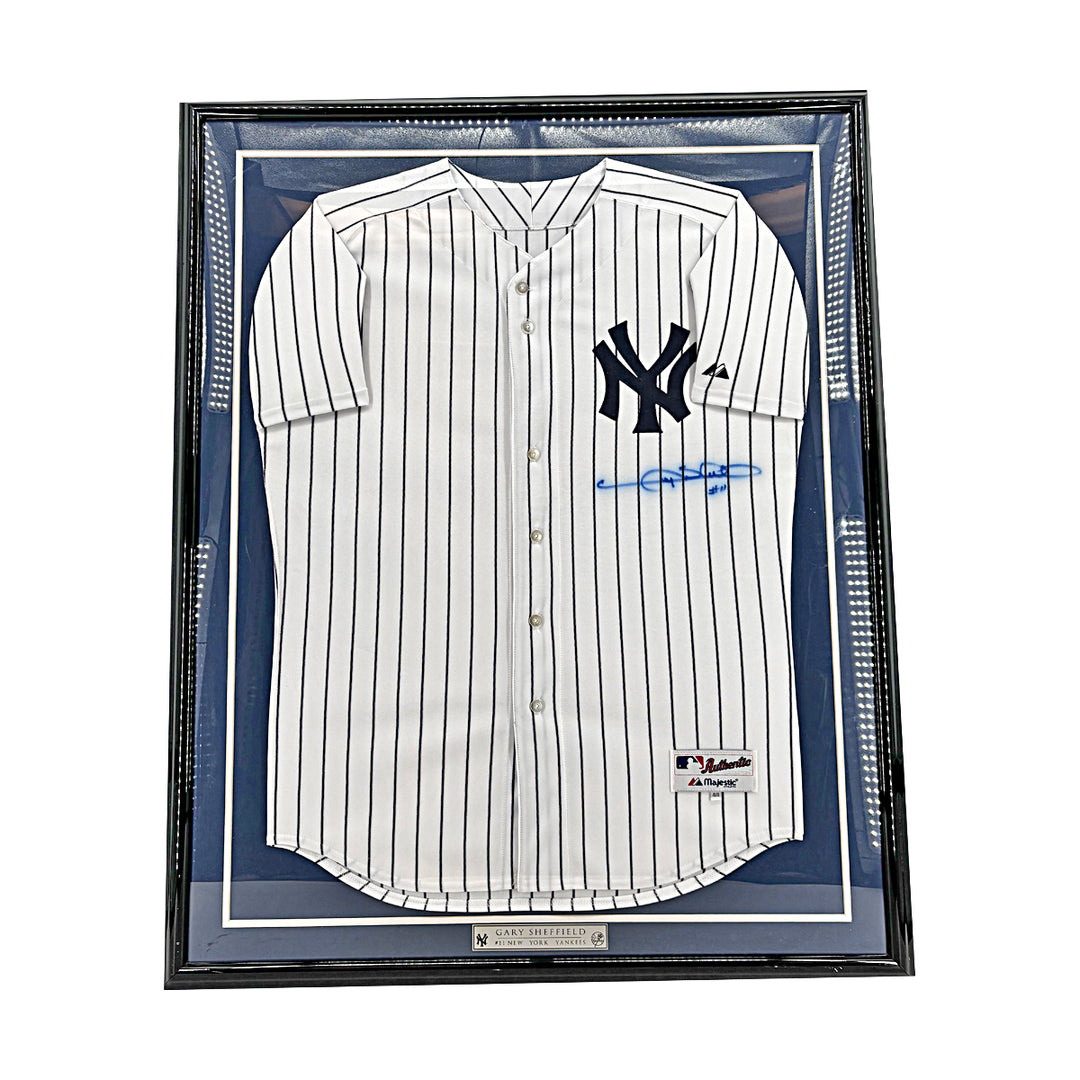 Gary Sheffield New York Yankees Autographed Framed White Jersey 28.5x36.5