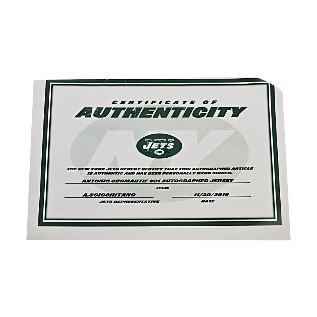 Antonio Cromartie New York Jets Autographed Green Nike Jersey NY Jets COA