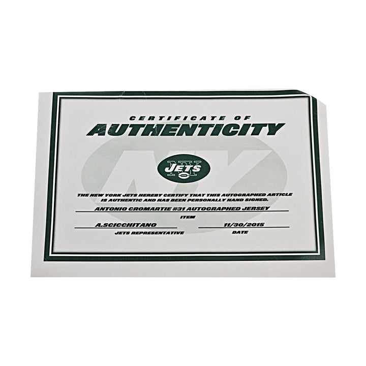 Antonio Cromartie New York Jets Autographed Green Nike Jersey NY Jets COA