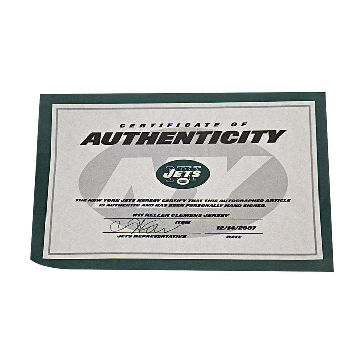Kellen Clemens New York Jets Autographed Green Reebok Jersey NY Jets COA