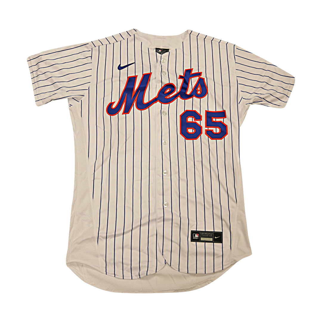 Trevor May New York Mets Autographed White Pinstripe Nike Authentic Jersey MLB Auth