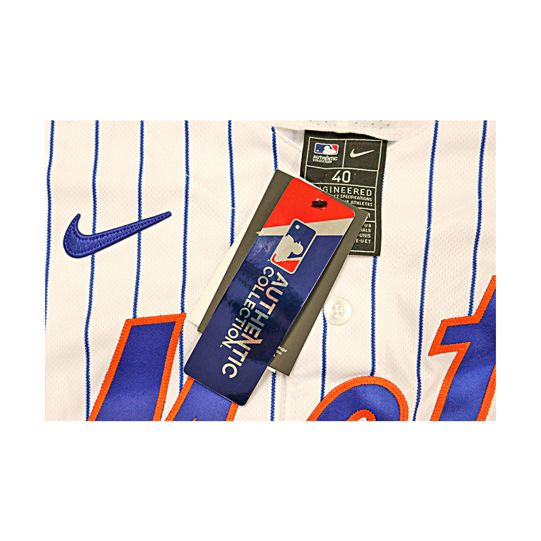 Tomas Nido New York Mets Autographed White Pinstripe Nike Authentic Jersey MLB Auth